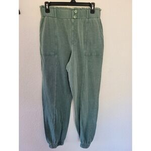Arizona Jean Co Sage Green High Waisted Paperbag Joggers Sweatpants Womens L #P3